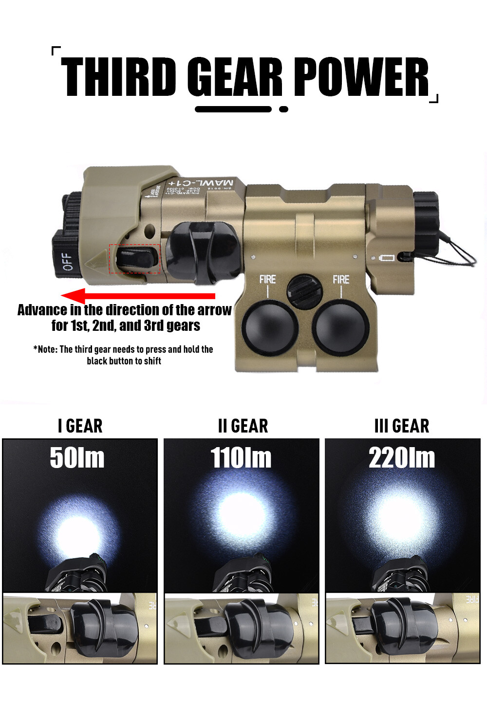 WADSN MAWL C1+ Laser Red Green IR Laser Sight White LED Strobe