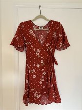 Show Me Your Mumu Red Floral Wrap Dress Size Small- NEW Without Tags