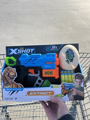 X-Shot Dino Attack Extinct Foam Dart Blaster Zuru gun W/8 DARTS And Egg Target 2