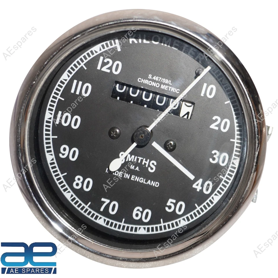 Replik Smiths Tacho 0-120 km/H Schwarz Für Norton Triumph BSA Royal Enfield - Bild 4 von 4