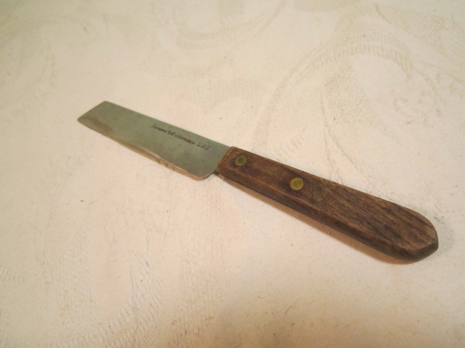 Vintage Geneva Stainless Steel Paring Knife with Wooden Handle eBay