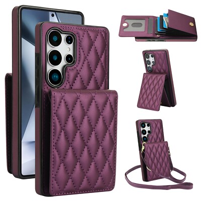 Crossbody Wallet Case For Samsung Galaxy S25 Ultra S24 FE S23 S22 S21 Note 20