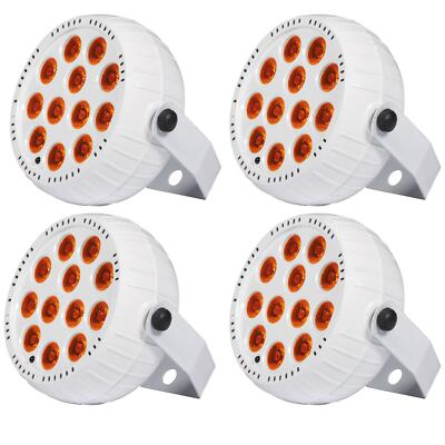 4 x QTX BATPAR-18W Weiß Wiederaufladbare Mini LED Par Dose