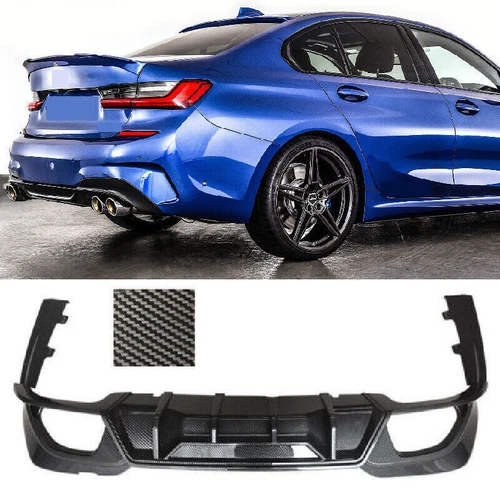 Rear Bumper Diffuser For 2019-22 BMW 3 Series G20 330i M340i Sport Carbon Fiber - Bild 9 von 9