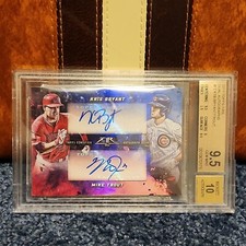 (BGS 9.5) 2017 Topps Fire Dual-Auto Kris Bryant/Mike Trout #/20
