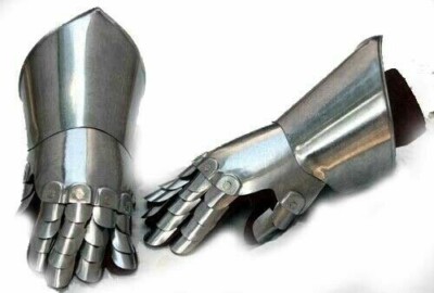 Medieval Gauntlets Pair Set of 2 Gloves Knight Re-enactment Metal Plate Armor