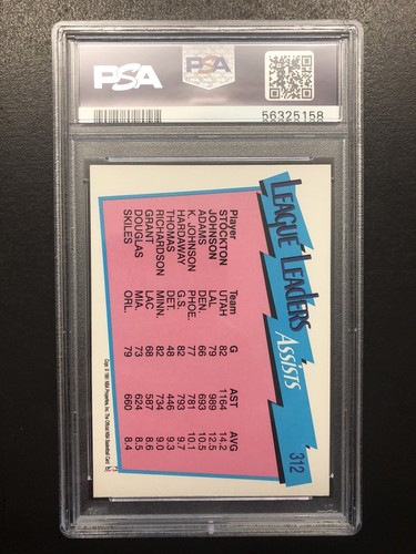 1991 92 NBA Hoops John Stockton Magic Johnson Assists Leaders 312 