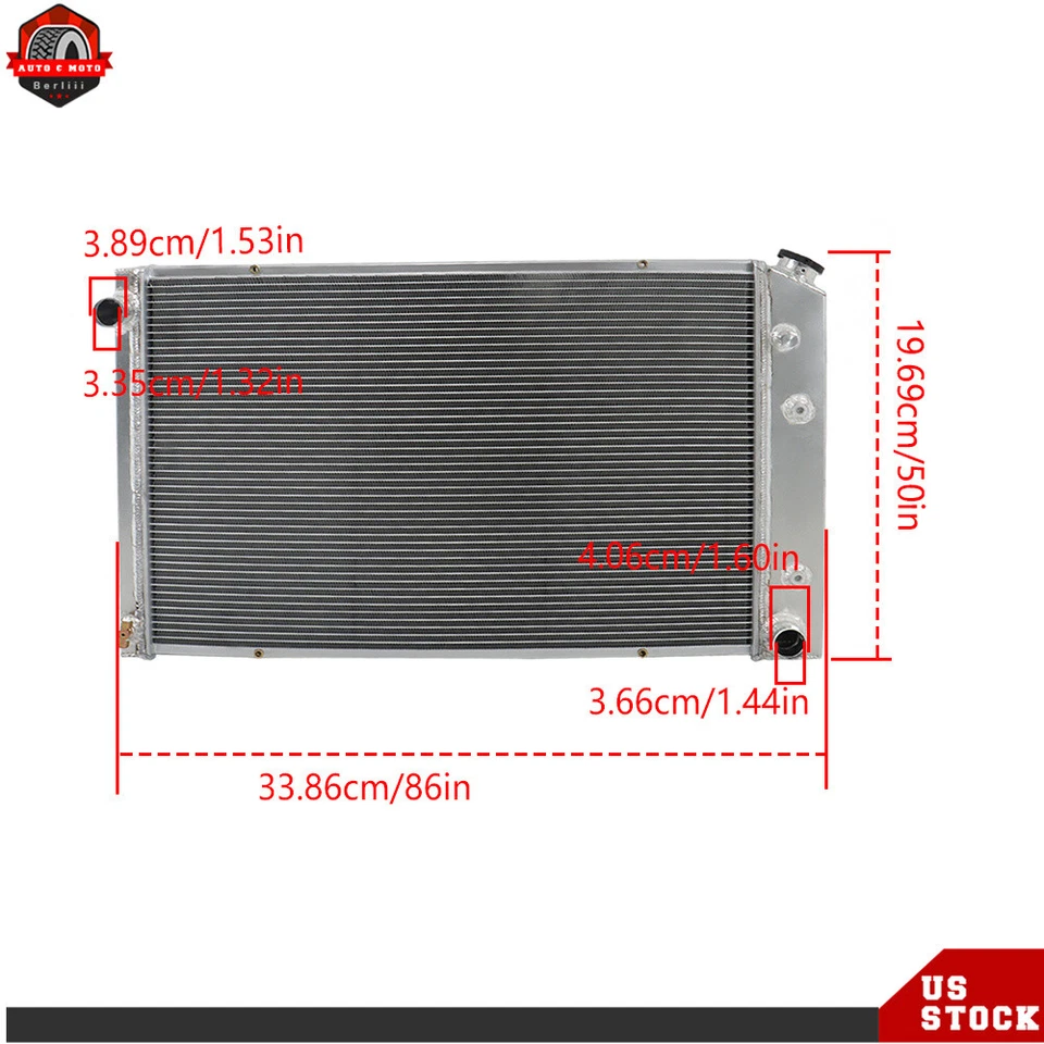 3 Row Aluminum Radiator For Chevy C10 C20 C30 K10 K20 /GMC C1500 C2500 1973-1987 - Image 2 of 4