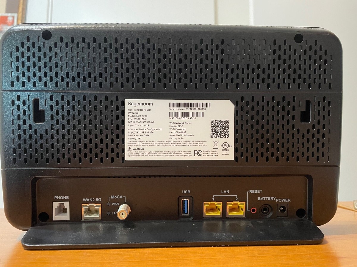 Sagemcom Fast 5290 Fiber WIRELESS ROUTER FWR226e, With Cable 