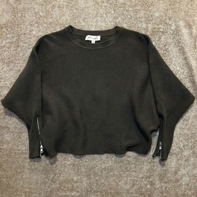 Philosophy Republic Olive Green Sweater with Side Zippers, Size L