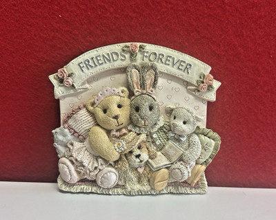 VTG 1996 Snuggle Buddies Friends Forever Wall Plaque Bobbi bear Honey Bunny