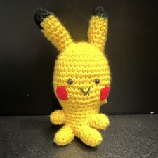 Handmade Crochet Pikachu Plush Pokemon Stuffed Animal 6 Inch