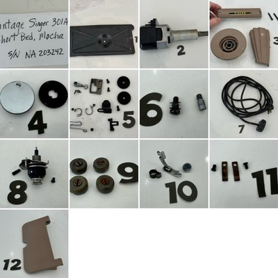 #ad VINTAGE SINGER 301A SHORT BED MOCHA SEWING MACHINE PARTS $19.99