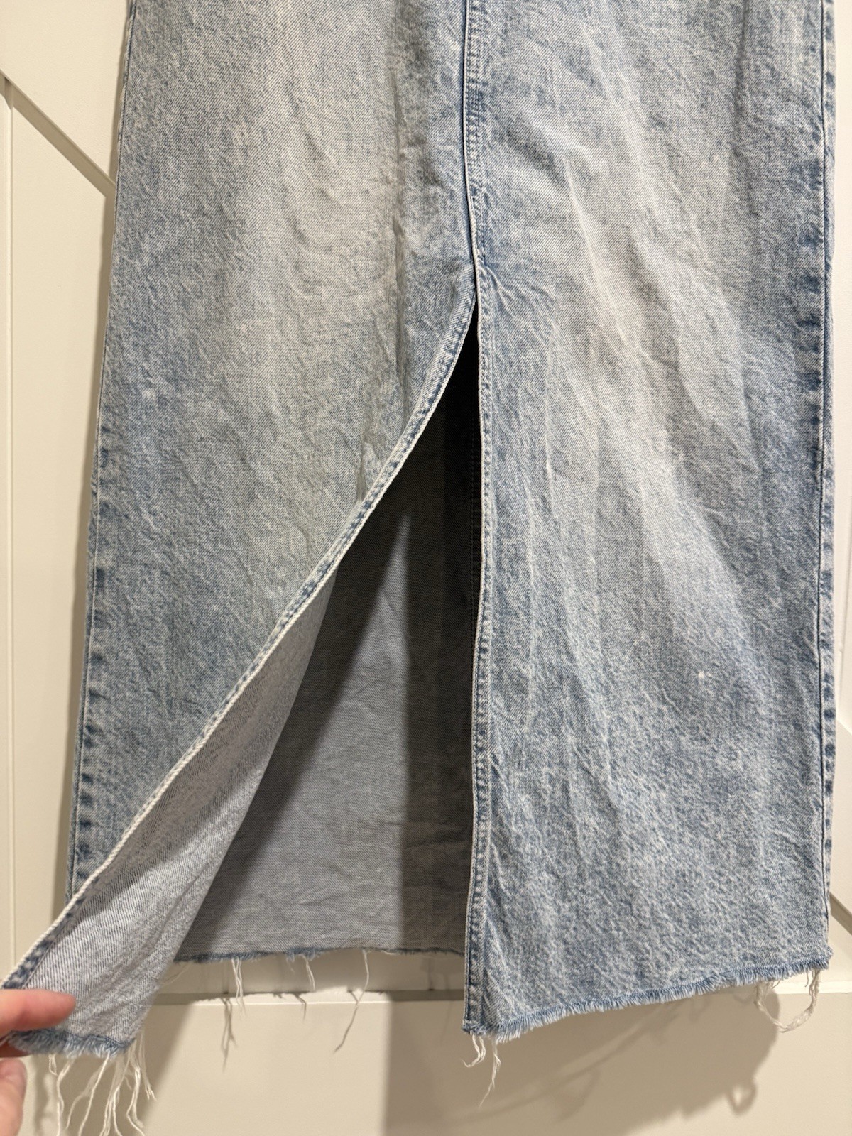Jay Jays Women’s Blue Denim Cotton Midi Skirt Size 8 Regular Button Slit 2