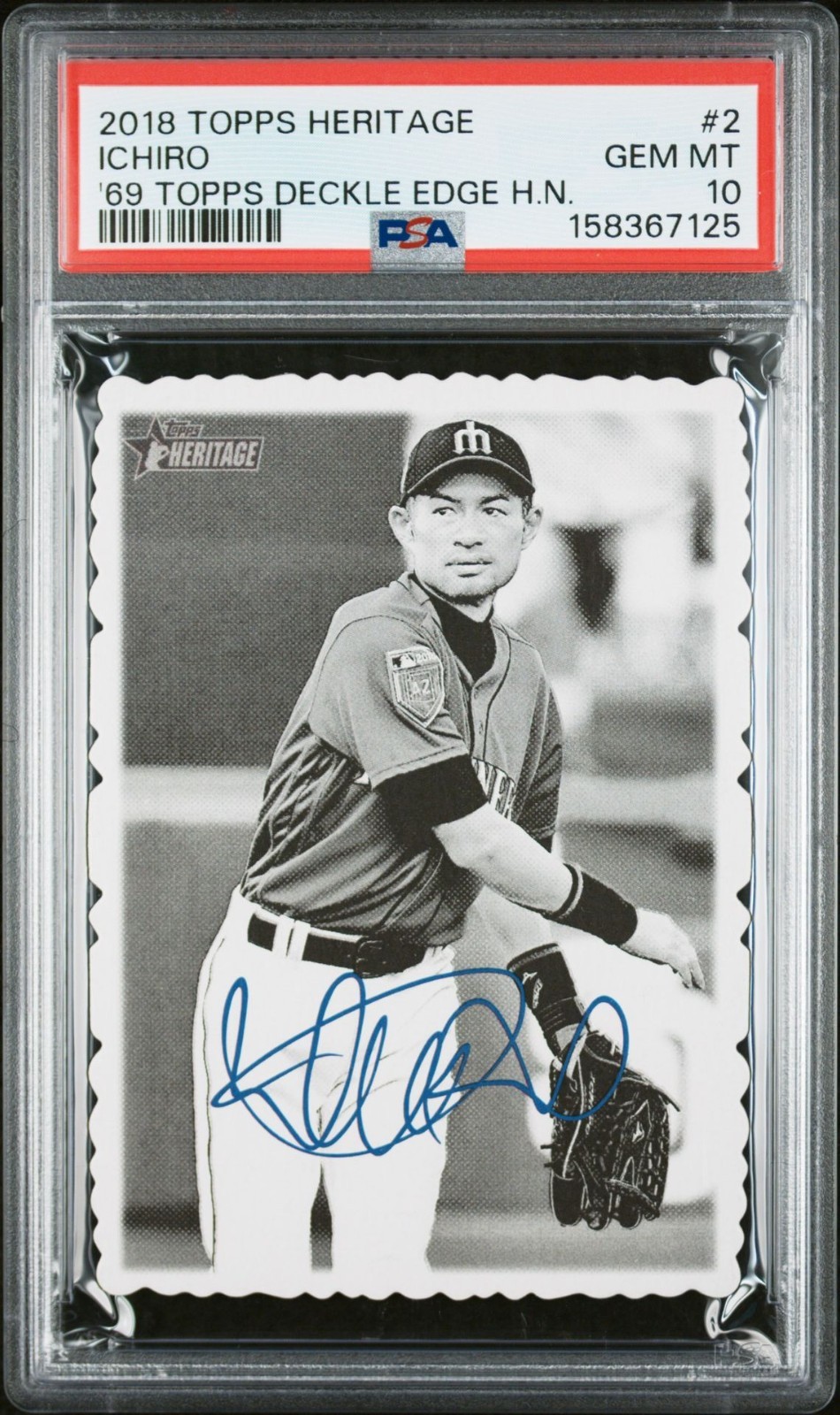 2018 Heritage High ICHIRO SUZUKI 1969 DECKLE EDGE #2 PSA 10 GEM MINT MARINERS