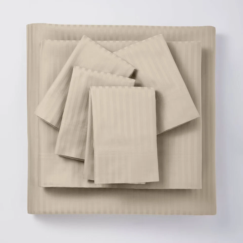 Threshold 400 Thread Count Cotton Damask 6PC Sheet Set Sophisticated - Image 4 of 4