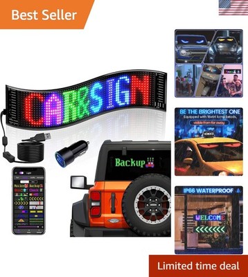 LED Car Sign, Programmable LED Matrix Panel FPCB Flexible Screen Display Anim...