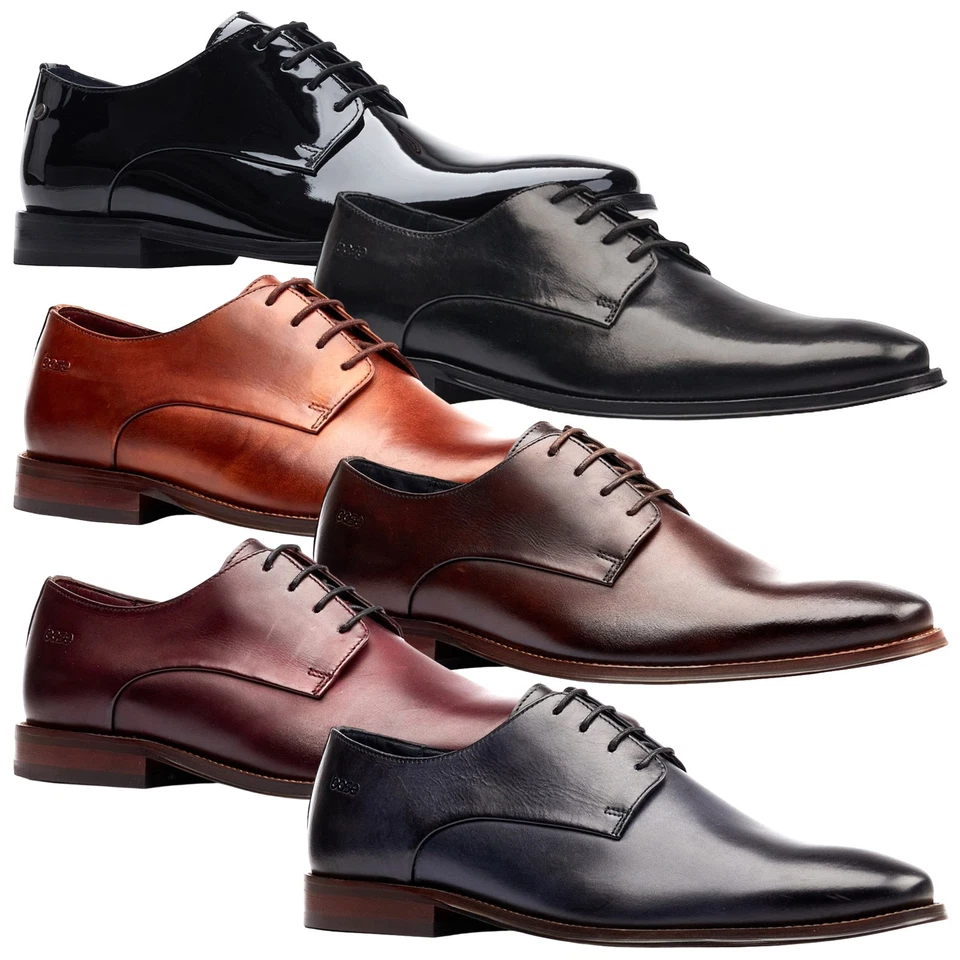 Base London Herren Marley Derby Schuhe Leder Zum Schnüren Arbeit Schule Formell - Bild 1 von 1
