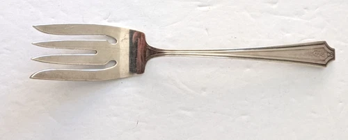 Gorham King Albert Sterling Silver Solid Meat Serving Fork 7.25" Mono B 44 grams