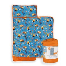 Kids Nap Mat with Embedded Pillow Blanket Soft 46"x20" Microfiber Sleepin...