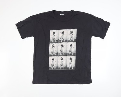 Noisy May Herren T-Shirt schwarz Grafikdruck Baumwolle Gr. L