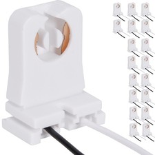 JACKYLED Non-Shunted Turn-Type T8 Lamp Holder UL Socket 18-pack, White