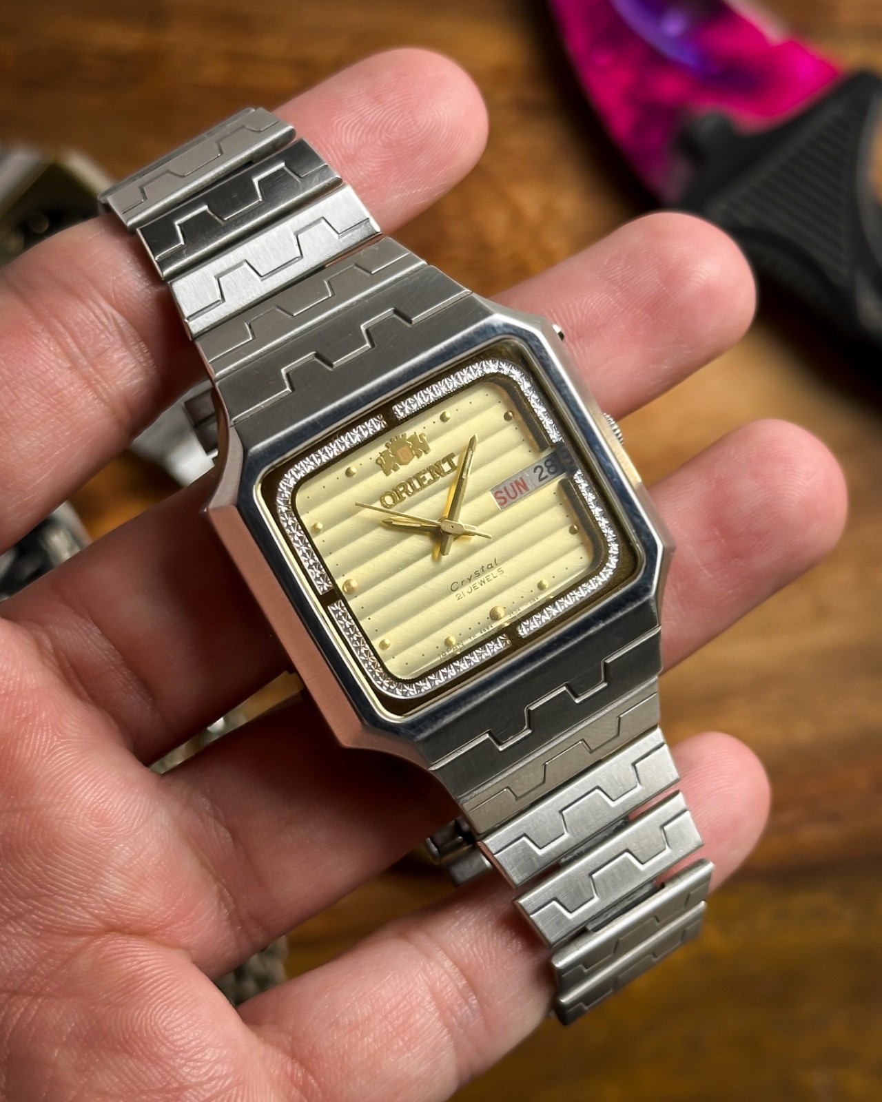 1980s Vintage Rare ORIENT Crystal TV 📺✨ 21 Jewels Automatic Cal.46941⚙️🇯🇵