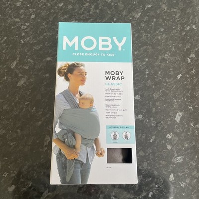 MOBY - Moby Wrap Classic Babytrage SLATE 8-33lbs 3,6-15KG Neu