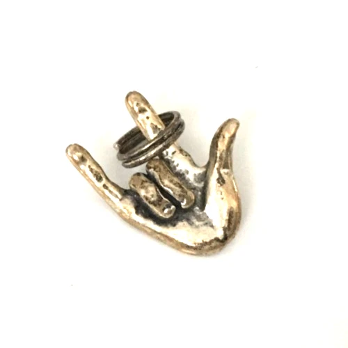 Vintage Necklace Pendant tested 925 STERLING SILVER Love Ring Jewelry lot y