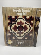 SEALED Vintage Hook-A-Rug Latch Hook Kit Valiant 7528 Monte Carlo 13"x13"