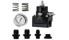 Adjustable Efi Fuel Pressure Regulator Kit 3-70psi An8 Feed An6 Return Black Alu