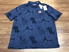 MENS 2XL - NEW Tommy Bahama NCAA Auburn Tigers Football Polo Shirt Blue