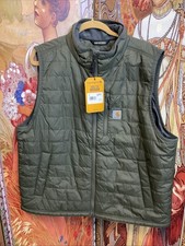 Carhartt Rain Defender Lightweight Insulated Vest Mens Large Green NWT OV2286