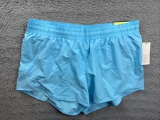 All in Motion Shorts Women's Large Woven Mid Rise Run Shorts 3" Light Blue