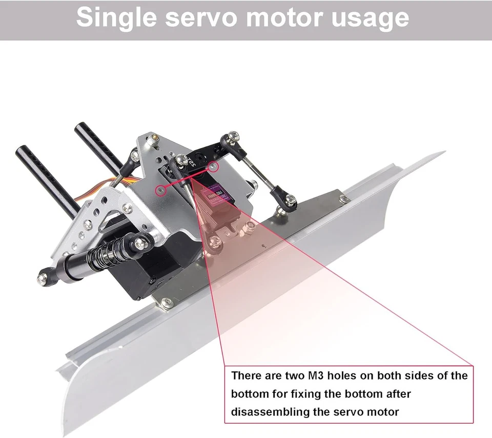 Aluminum Snow Plow with Servo for 1/10 Scale RC Crawler TRX4 SCX10 II - Image 3 of 4