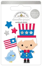 Doodlebug Doodle-Pops 3D Sticker-Uncle Sam, Hometown USA