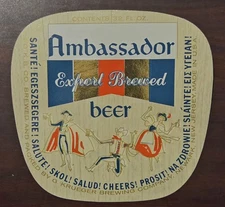  AMBASSADOR EXPORT BREWED BEER label G. Krueger Brewing Company Newark NJ