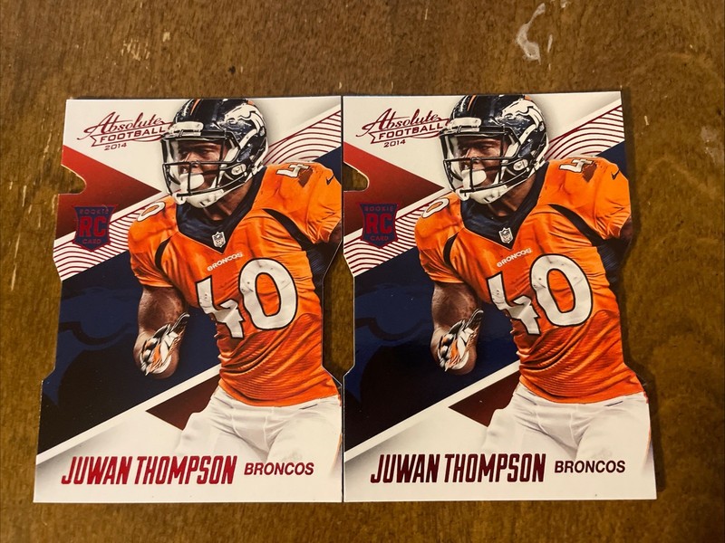 (2) Juwan Thompson RC 2014 Absolute Red Combined Ship Rookie Lot #102