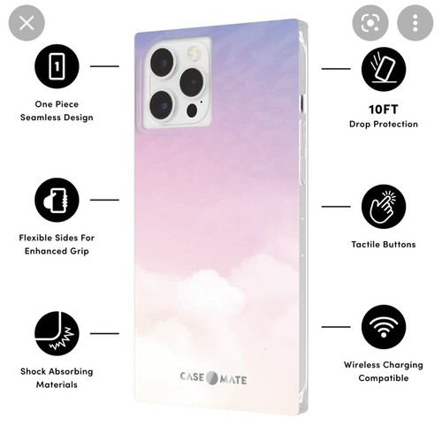 CASE-MATE Gold Pink Marble Glitter Flowers iPhone 12 PRO 13 PRO Square Hard Case - Picture 31 of 61