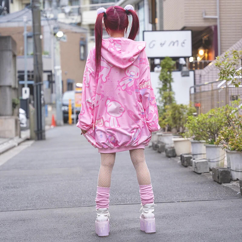 NEW Chax GP Gloomy Bear Pastel Gloomy Pink Zip Hoodie ACDC RAG