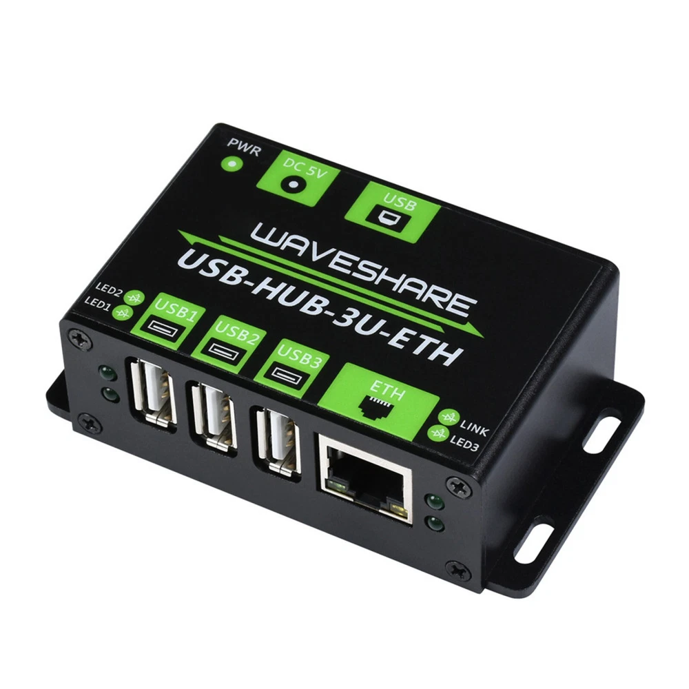 3 Way USB Hub with 100M Ethernet Port - Industrial Grade Extension Board