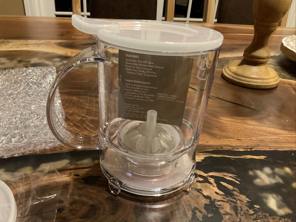 Nueva Tetera Teavana Perfectea de 16oz Blanco Perla Nueva En Caja Con Bandeja de Goteo Foto 4 de 4