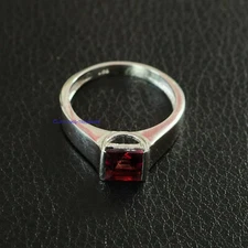 Natural Garnet Gemstone with 925 sterling Silver Ring For Men's #C66