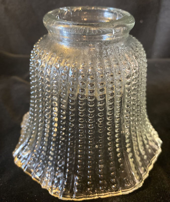 Clear Glass Shade Beaded Sides Pendants Desk Lamp for 2 1/8'' Fitter Small Amber?