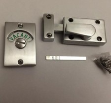 1x Satin Chrome Bathroom Toilet Indicator Bolt,Vacant Engaged Lock,Vintage Style