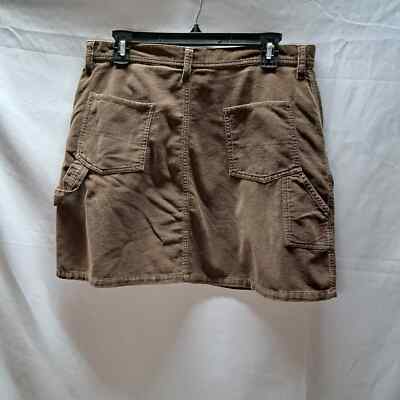 Y2K EXPRESS Brown Corduroy Carpenter Western Utility Mini Skirt 13/14
