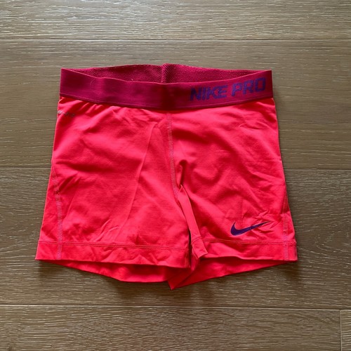 Nike Pro Shorts Womens Small Neon Red 3 