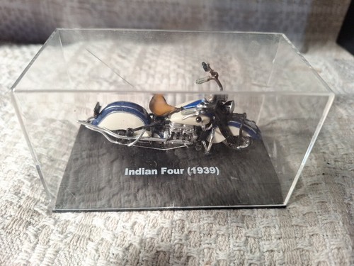 NEW RAY-TOYS 1939 INDIAN CHIEF MOTORCYCLE BLUE 1/32 LOOSE IN DISPLAY BOX