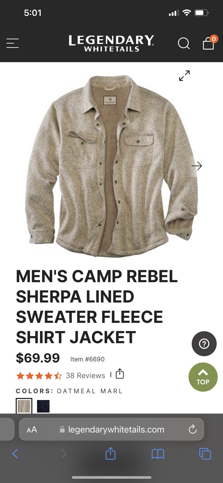 Legendary Whitetails Camp Rebel Sherpa Lined sweater … Gem