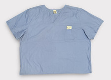 Unisex Blue Scrub Top Size 3X Single Pocket Medical Uniform Nurse Doctor Shirt